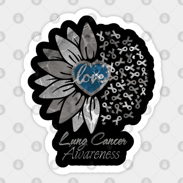 Lung Cancer Awareness Blue Heart Edition Sticker by mythikcreationz